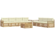Lauko sofos komplektas 8 pcs Balta ir kreminė 79 x 79 x 37 cm