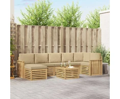 Lauko sofos komplektas 8 pcs Balta ir kreminė 59 x 59 x 37 cm