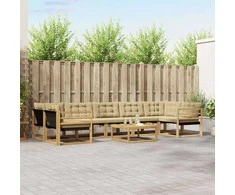 Lauko sofos komplektas 8 pcs Balta ir kreminė 79 x 79 x 37 cm