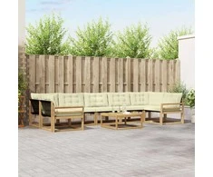 Lauko sofos komplektas 8 pcs Balta ir kreminė 79 x 79 x 37 cm
