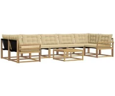 Lauko sofos komplektas 8 pcs Balta ir kreminė 79 x 79 x 37 cm