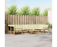 Lauko sofos komplektas 8 pcs Balta ir kreminė 79 x 79 x 37 cm