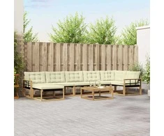 Lauko sofos komplektas 8 pcs Balta ir kreminė 79 x 79 x 37 cm
