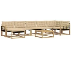Lauko sofos komplektas 8 pcs Balta ir kreminė 79 x 79 x 37 cm
