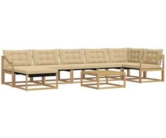 Lauko sofos komplektas 8 pcs Balta ir kreminė 79 x 79 x 37 cm