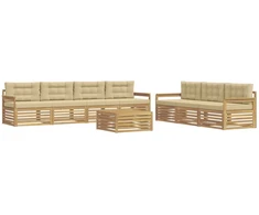 Lauko sofos komplektas 8 pcs Balta ir kreminė 79 x 79 x 37 cm