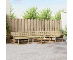 Lauko sofos komplektas 8 pcs Balta ir kreminė 79 x 79 x 37 cm