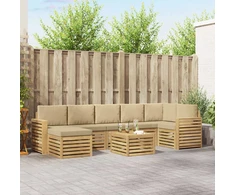 Lauko sofos komplektas 8 pcs Balta ir kreminė 59 x 59 x 37 cm