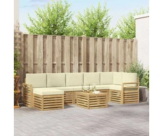 Lauko sofos komplektas 8 pcs Balta ir kreminė 59 x 59 x 37 cm