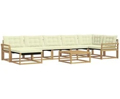 Lauko sofos komplektas 8 pcs Balta ir kreminė 79 x 79 x 37 cm