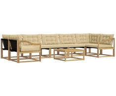 Lauko sofos komplektas 8 pcs Balta ir kreminė 79 x 79 x 37 cm
