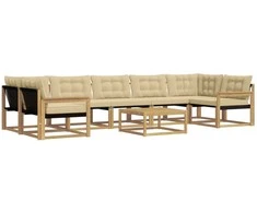 Lauko sofos komplektas 8 pcs Balta ir kreminė 79 x 79 x 37 cm