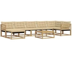 Lauko sofos komplektas 8 pcs Balta ir kreminė 79 x 79 x 37 cm