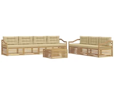 Lauko sofos komplektas 8 pcs Balta ir kreminė 79 x 79 x 37 cm