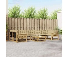 Lauko sofos komplektas 8 pcs Balta ir kreminė 79 x 79 x 37 cm