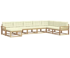 Lauko sofos komplektas 8 pcs Balta ir kreminė