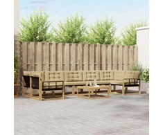 Lauko sofos komplektas 8 pcs Balta ir kreminė 79 x 79 x 37 cm
