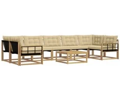 Lauko sofos komplektas 8 pcs Balta ir kreminė 79 x 79 x 37 cm