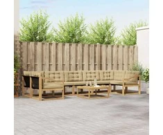 Lauko sofos komplektas 8 pcs Balta ir kreminė 79 x 79 x 37 cm