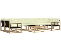 Lauko sofos komplektas 8 pcs Balta ir kreminė 79 x 79 x 37 cm