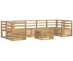 Lauko sofos komplektas 8 pcs Balta Kietos akacijos mediena