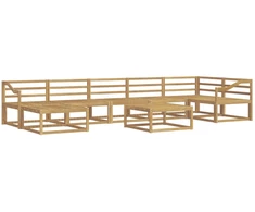 Lauko sofos komplektas 8 pcs Balta Kietos akacijos mediena