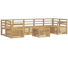 Lauko sofos komplektas 8 pcs Balta Kietos akacijos mediena