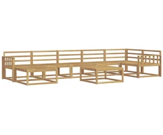 Lauko sofos komplektas 8 pcs Balta Kietos akacijos mediena