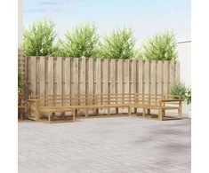 Lauko sofos komplektas 8 pcs Balta Kietos akacijos mediena