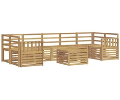 Lauko sofos komplektas 8 pcs Balta Kietos akacijos mediena