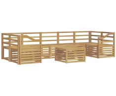 Lauko sofos komplektas 8 pcs Balta Kietos akacijos mediena