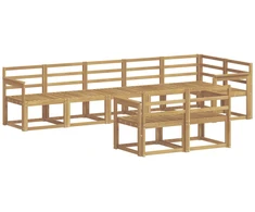 Lauko sofos komplektas 8 pcs Balta Kietos akacijos mediena
