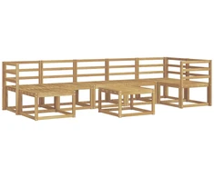 Lauko sofos komplektas 8 pcs Balta Kietos akacijos mediena