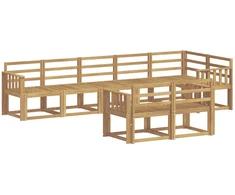 Lauko sofos komplektas 8 pcs Balta Kietos akacijos mediena