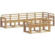 Lauko sofos komplektas 8 pcs Balta Kietos akacijos mediena