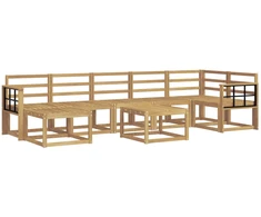 Lauko sofos komplektas 8 pcs Balta Kietos akacijos mediena