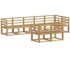 Lauko sofos komplektas 8 pcs Balta Kietos akacijos mediena