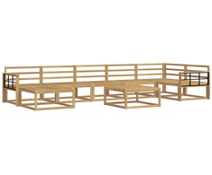Lauko sofos komplektas 8 pcs Balta Kietos akacijos mediena