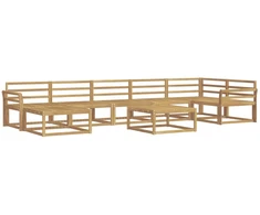 Lauko sofos komplektas 8 pcs Balta Kietos akacijos mediena