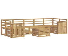 Lauko sofos komplektas 8 pcs Balta Kietos akacijos mediena