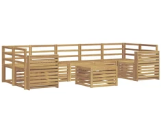 Lauko sofos komplektas 8 pcs Balta Kietos akacijos mediena