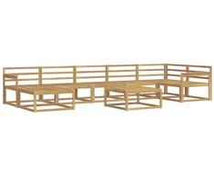 Lauko sofos komplektas 8 pcs Balta Kietos akacijos mediena