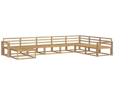 Lauko sofos komplektas 8 pcs Balta Kietos akacijos mediena