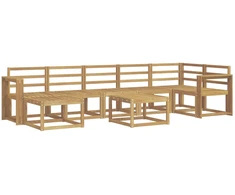 Lauko sofos komplektas 8 pcs Balta Kietos akacijos mediena