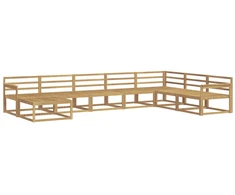 Lauko sofos komplektas 8 pcs Balta Kietos akacijos mediena