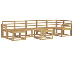 Lauko sofos komplektas 8 pcs Balta Kietos akacijos mediena