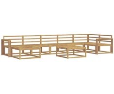 Lauko sofos komplektas 8 pcs Balta Kietos akacijos mediena
