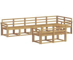 Lauko sofos komplektas 8 pcs Balta Kietos akacijos mediena