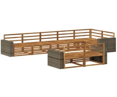 Lauko sofos komplektas 8 pcs Natūrali