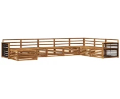 Lauko sofos komplektas 8 pcs Natūrali